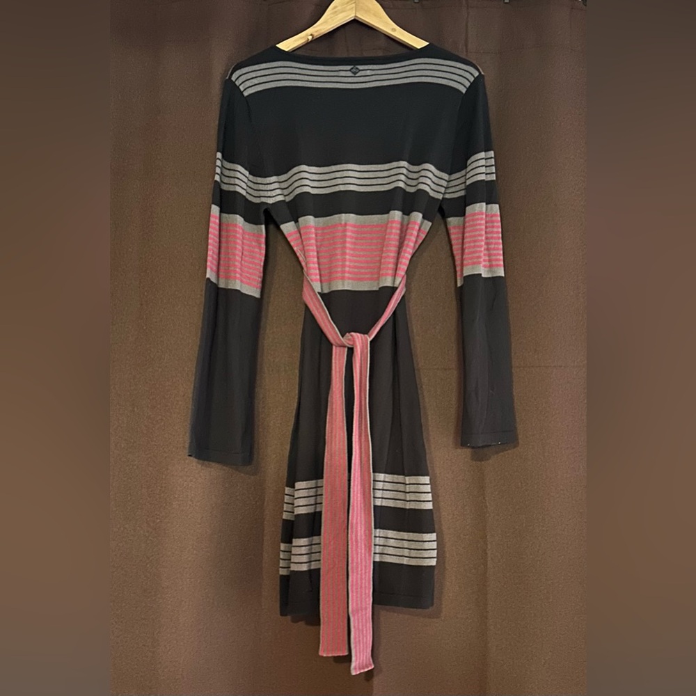 Prana Black Dress with Pink and Gray Stripes - Picture 3 of 4